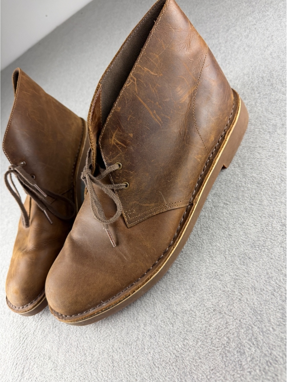 Clarks Men's Brown Leather Desert Boots Size 14